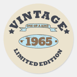 Personalised sixty vintage 60th birthday party  classic round sticker