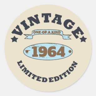 Personalised sixty vintage 60th birthday party  classic round sticker