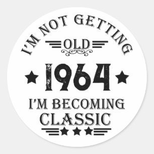 Personalised sixty vintage 60th birthday party classic round sticker