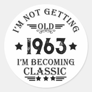 Personalised sixty vintage 60th birthday party classic round sticker
