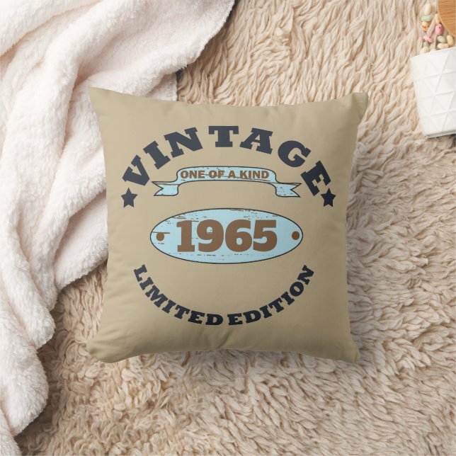 Personalised sixty vintage 60th birthday party cushion (Blanket)