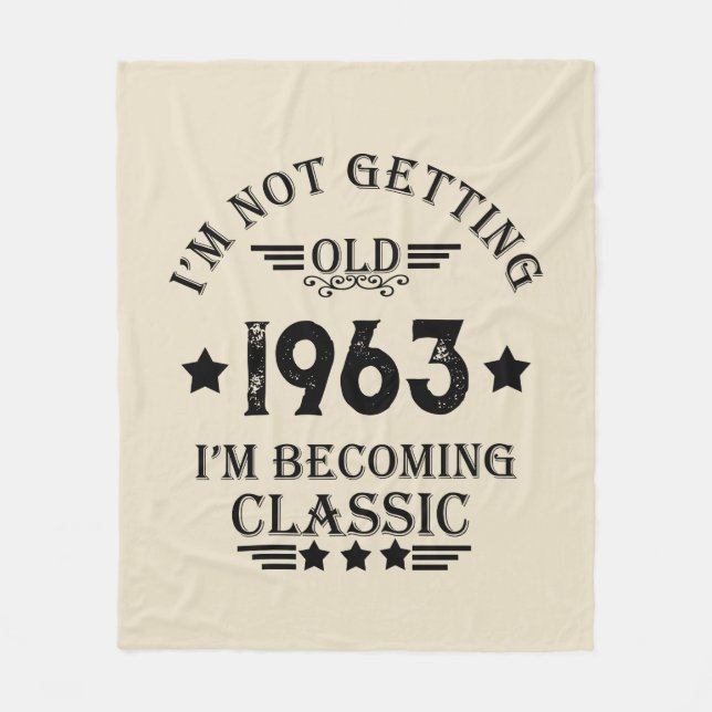 Personalised sixty vintage 60th birthday party fleece blanket (Front)