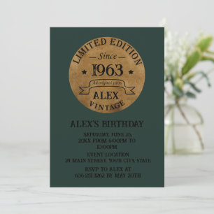 Personalised sixty vintage 60th birthday party invitation