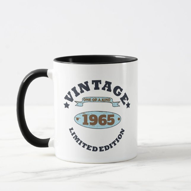Personalised sixty vintage 60th birthday party  mug (Left)