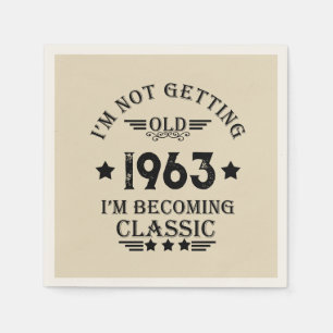 Personalised sixty vintage 60th birthday party napkin
