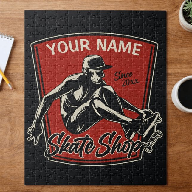 Personalised Skate Shop Grab Trick Skateboarding  Jigsaw Puzzle (Creator Uploaded)