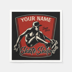 Personalised Skate Shop Grab Trick Skateboarding  Napkin
