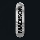 Personalised Skateboard Name Black Grey Cool<br><div class="desc">Easily personalise this colourful Skateboard on Grey Wave abstract design featuring black and cool sans serif font. Add your name,  choose font,  change size and position,  add clipart,  photos and shapes. Simple and beautiful,  perfect as gift idea for boys and girls.</div>