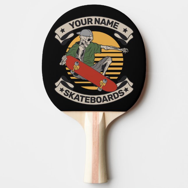 Personalised Skateboard Nose Grab Skeleton Skater  Ping Pong Paddle (Front)
