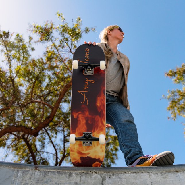 Personalised Skateboard with Flames Design (Outdoor 1)