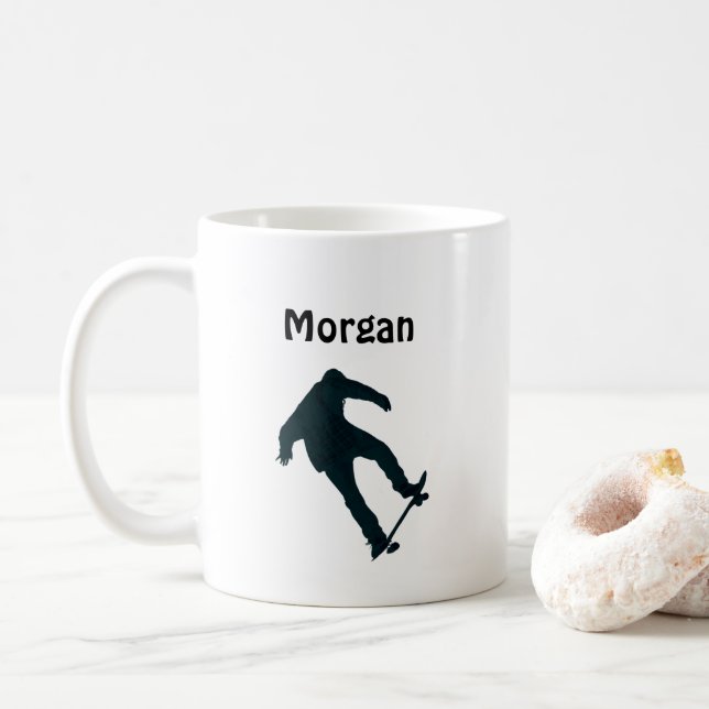 Personalised Skateboarder Coffee Mug (With Donut)