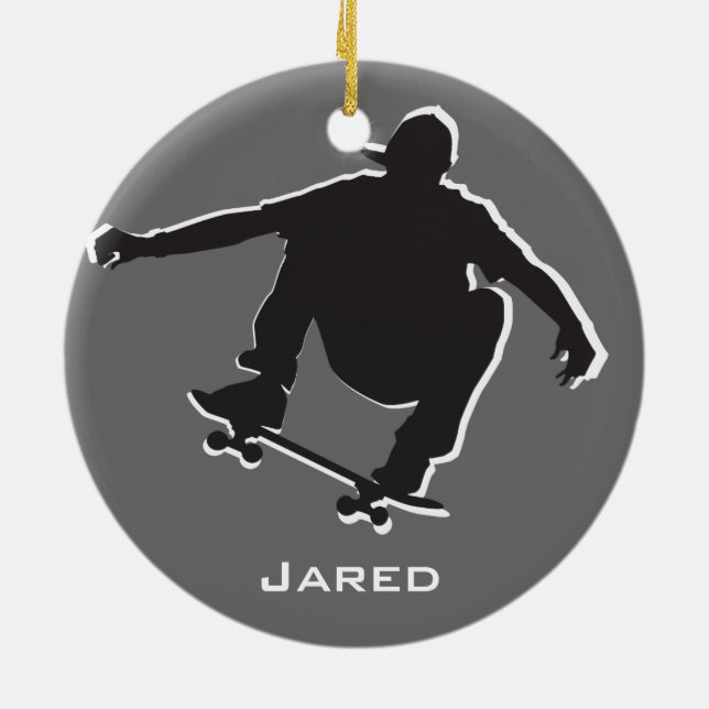 Personalised Skateboarding Ornament (Back)