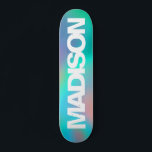 Personalised Skateboards Name Holographic Unicorn<br><div class="desc">Easily personalise this colourful Skateboardss on Holographic Unicorn aesthetic. Add your name,  choose font,  change size and position,  add clipart,  photos and shapes.</div>