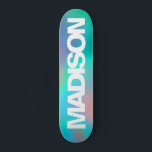 Personalised Skateboards Name Holographic Unicorn<br><div class="desc">Easily personalise this colourful Skateboardss on Holographic Unicorn aesthetic. Add your name,  choose font,  change size and position,  add clipart,  photos and shapes.</div>