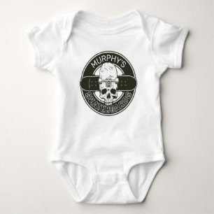 Personalised Skater NAME Skull Skateboarding Skate Baby Bodysuit