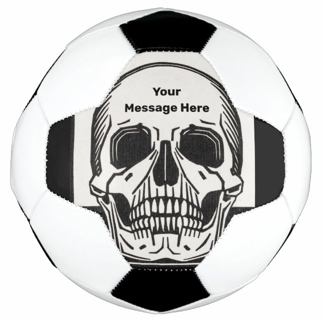 Personalised Skeleton Birthday Halloween Party Soccer Ball (Front)