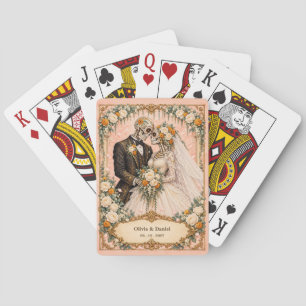 Personalised Skeleton Bride & Groom Wedding Favour Playing Cards