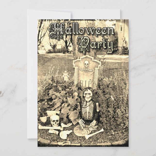 Personalised Skeleton Halloween Party Invitation (Front)