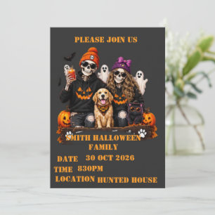 Personalised Skeleton Halloween Stay Spooky Invitation