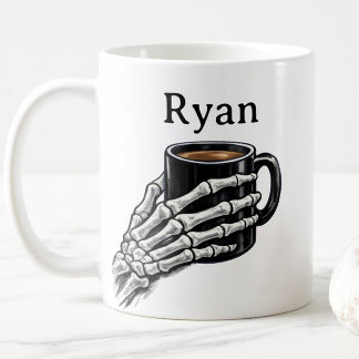 Personalised Skeleton Hand Coffee Mug Gift