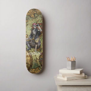 Personalised  SKELETON PIRATE HERO Skateboard