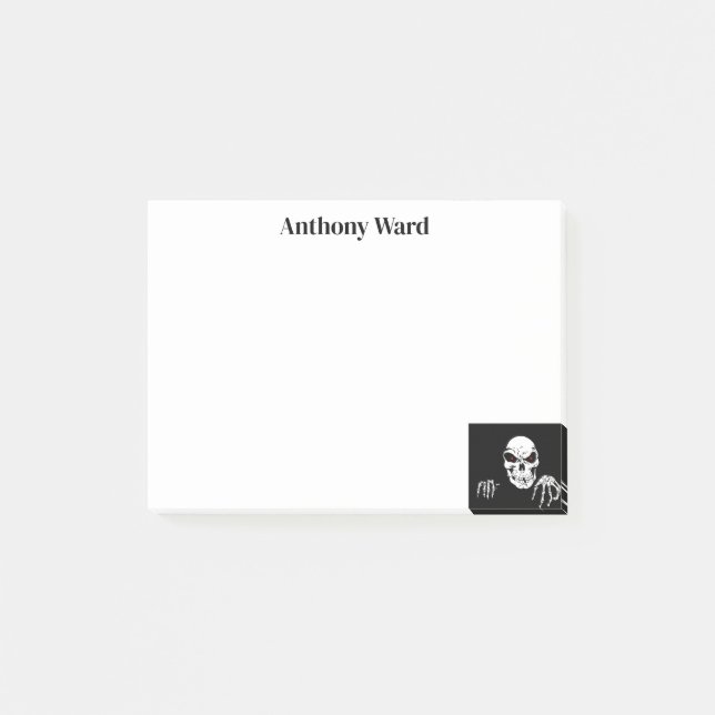 Personalised Skeleton Spooky Post-It Notes (Front)