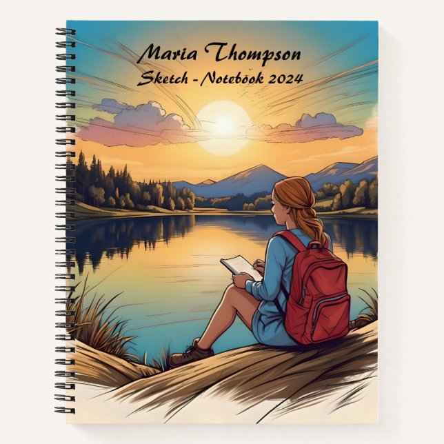 Personalised Sketch Travel Notebook Journal Diary (Front)