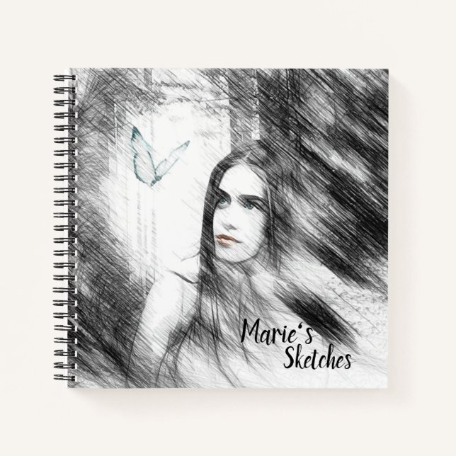 Personalised Sketchbook Spiral Notebook (Front)