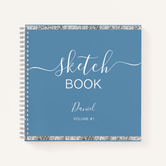 Personalised Sketchbook Your Name Elegant Script   Notebook (Front)