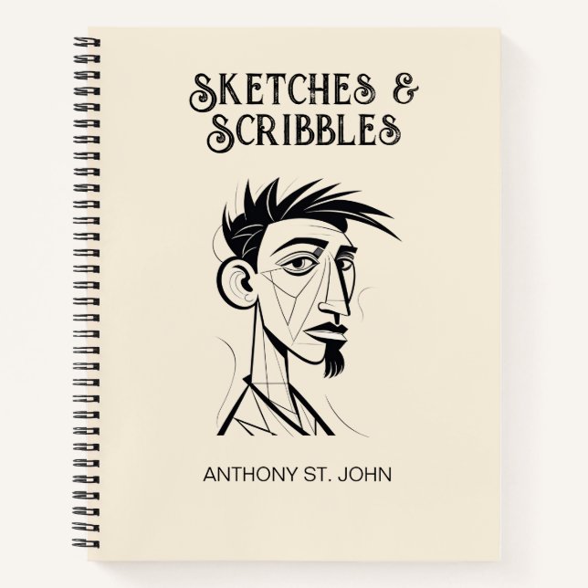 Personalised Sketches and Scribbles Notebook (Front)