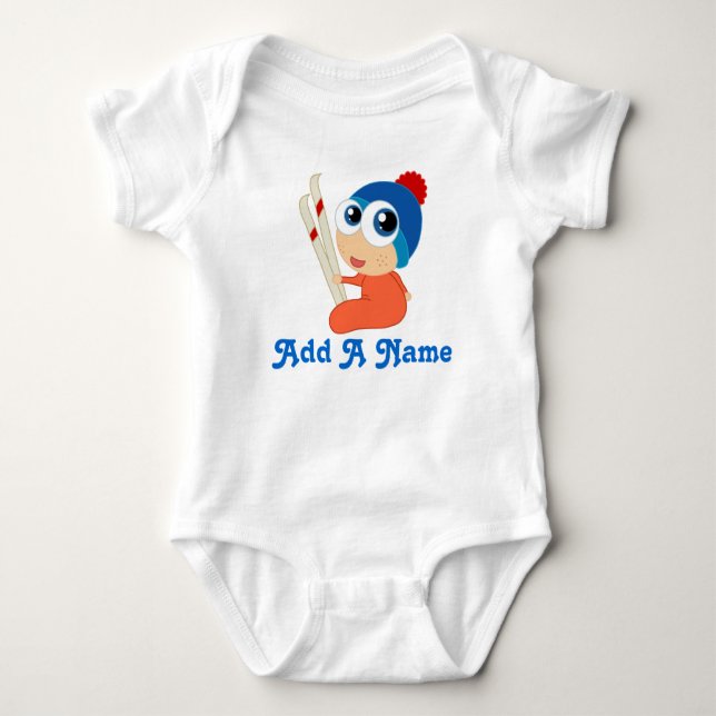 Personalised Ski Baby Skiing Tee (Front)