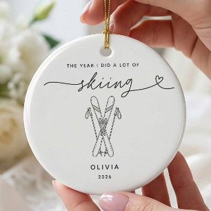 Personalised Skiing Christmas Ornament