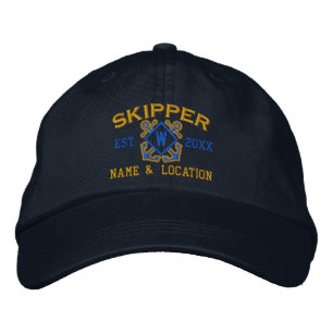 Personalised Skipper Nautical Monogram & more Embroidered Hat