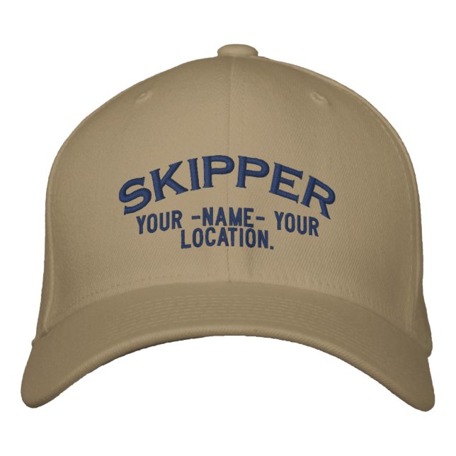 Personalised Skipper Nautical Style Hat (Front)