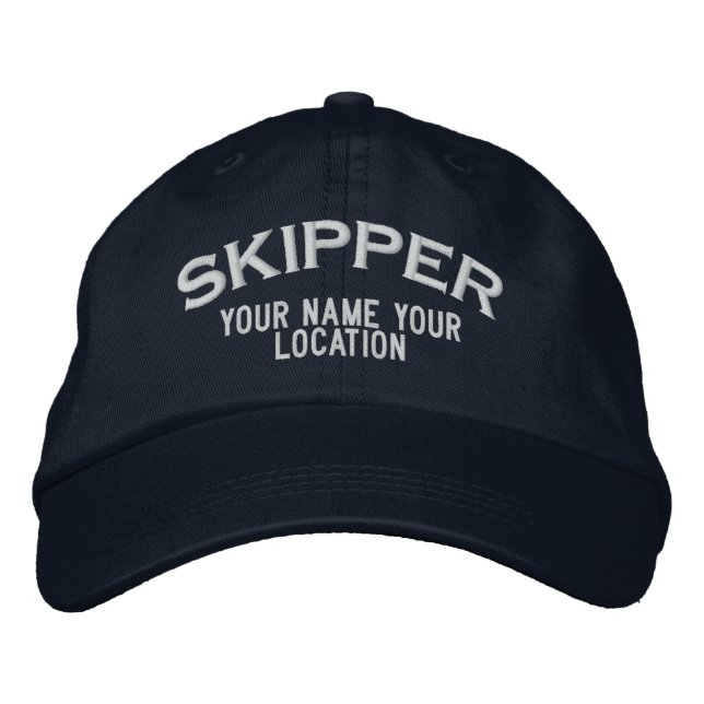 Personalised Skipper Nautical Style Hat (Front)