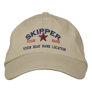 Personalised SKIPPER Star Ball Cap Embroidery