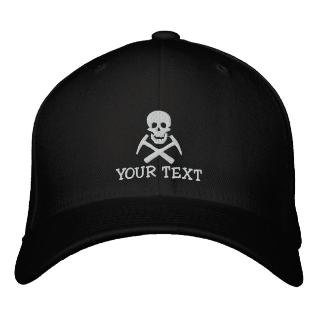 Personalised Skull and Cross Picks Embroidered Cap (Front)