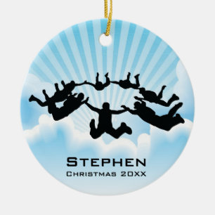Personalised Sky Diving Free Fall Ornament