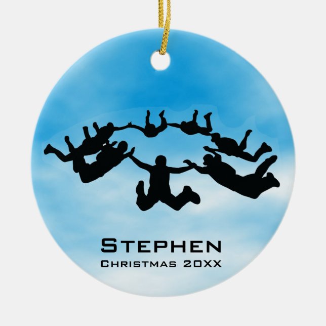 Personalised Sky Diving Free Fall Ornament (Front)