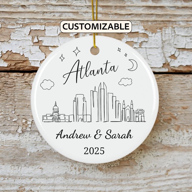 Personalised Skyline Atlanta Ornament, Georgia Ceramic Ornament (Creator Uploaded)