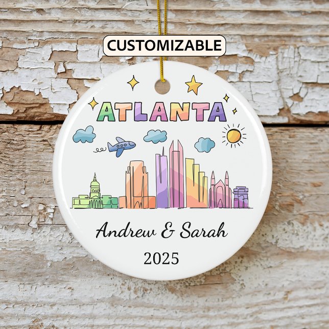 Personalised Skyline Atlanta Ornament, Georgia Ceramic Ornament (Creator Uploaded)