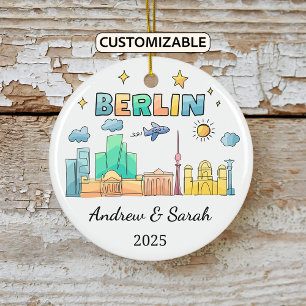 Personalised Skyline Berlin Ornament, Germany Ceramic Ornament