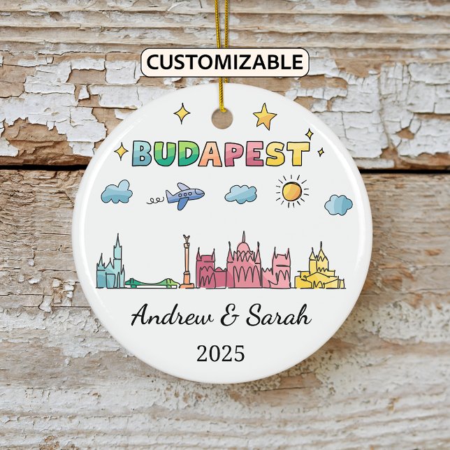 Personalised Skyline Budapest Ornament, Hungary Ceramic Ornament (Creator Uploaded)