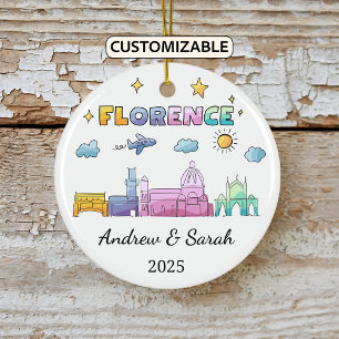 Personalised Skyline Florence Ornament, Italy Ceramic Ornament