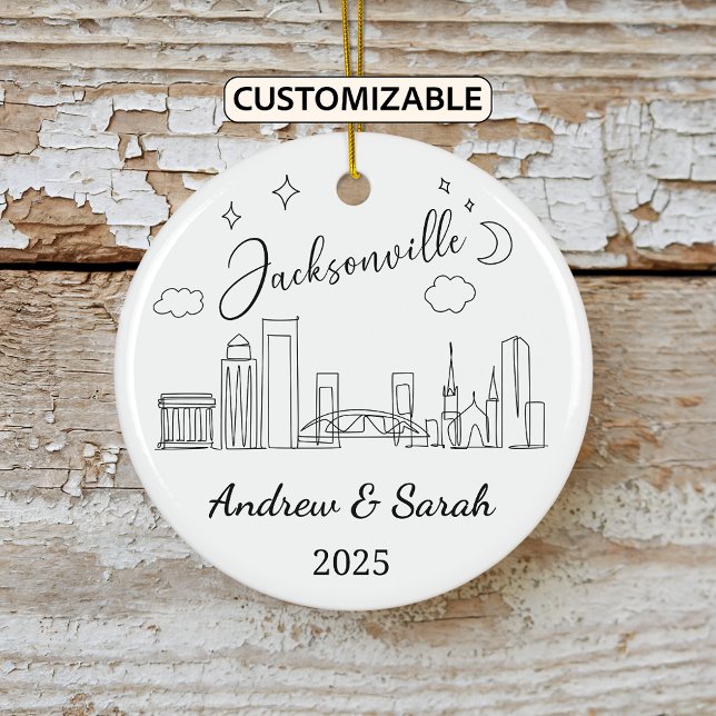 Personalised Skyline Jacksonville Ornament Florida (Creator Uploaded)