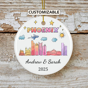 Personalised Skyline Phoenix Ornament, Arizona Ceramic Ornament