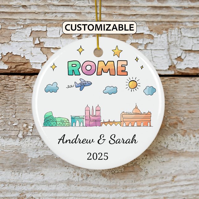 Personalised Skyline Rome Ornament, Italy Ceramic Ornament (Creator Uploaded)