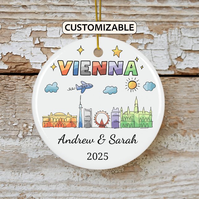 Personalised Skyline Vienna Ornament, Austria Ceramic Ornament (Creator Uploaded)