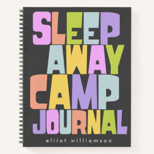 Personalised Sleepaway Summer Camp Camper's Black Notebook