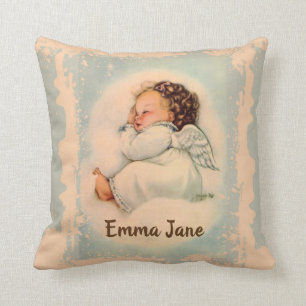 Personalised Sleeping Baby Guardian Angel Cushion